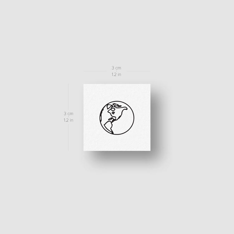 Small Planet Earth Temporary Tattoos - Set of 4x3