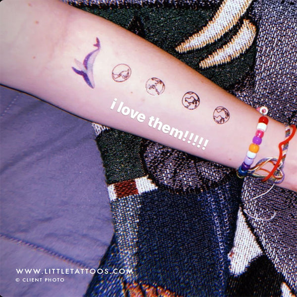 Small Planet Earth Temporary Tattoos - Set of 4x3