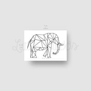 Low Poly Elephant Temporary Tattoo by Cagri Durmaz - Set of 3