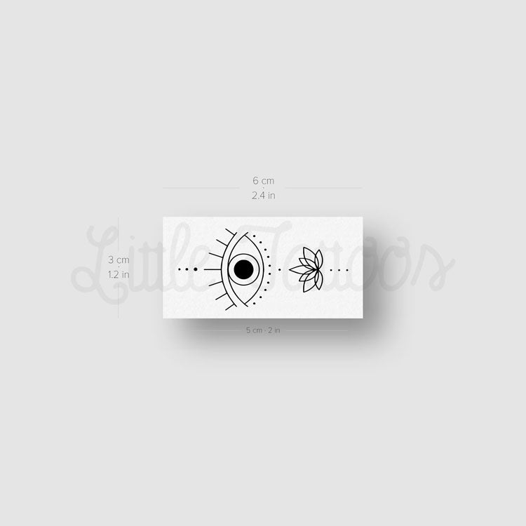 Tatuaje temporal de ojo de loto de 1991.ink - Juego de 3