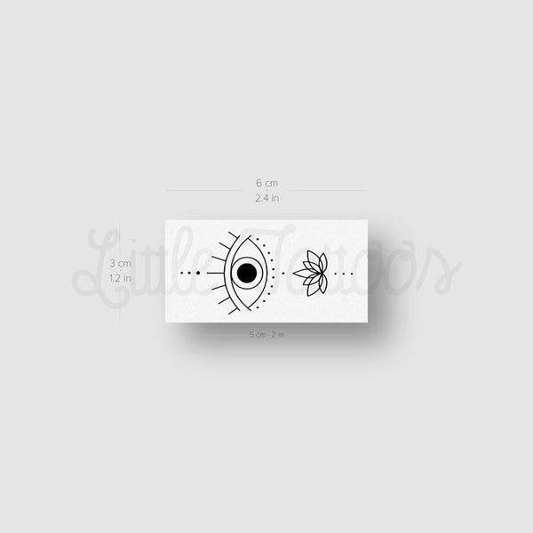 Eye Lotus Temporary Tattoo by 1991.ink - Set of 3