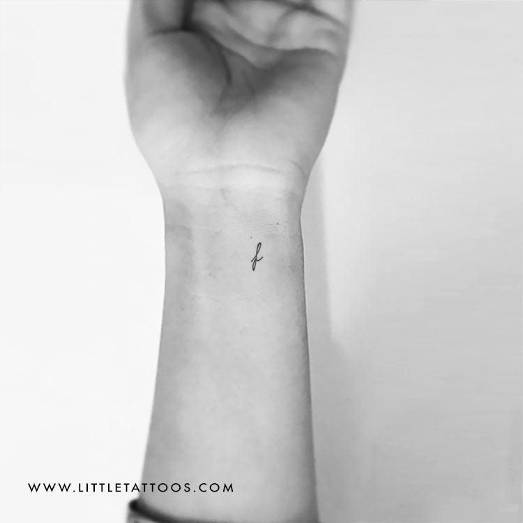 F Handwritten Letter Temporary Tattoo - Set of 3