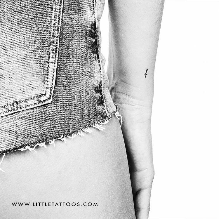 F Handwritten Letter Temporary Tattoo - Set of 3