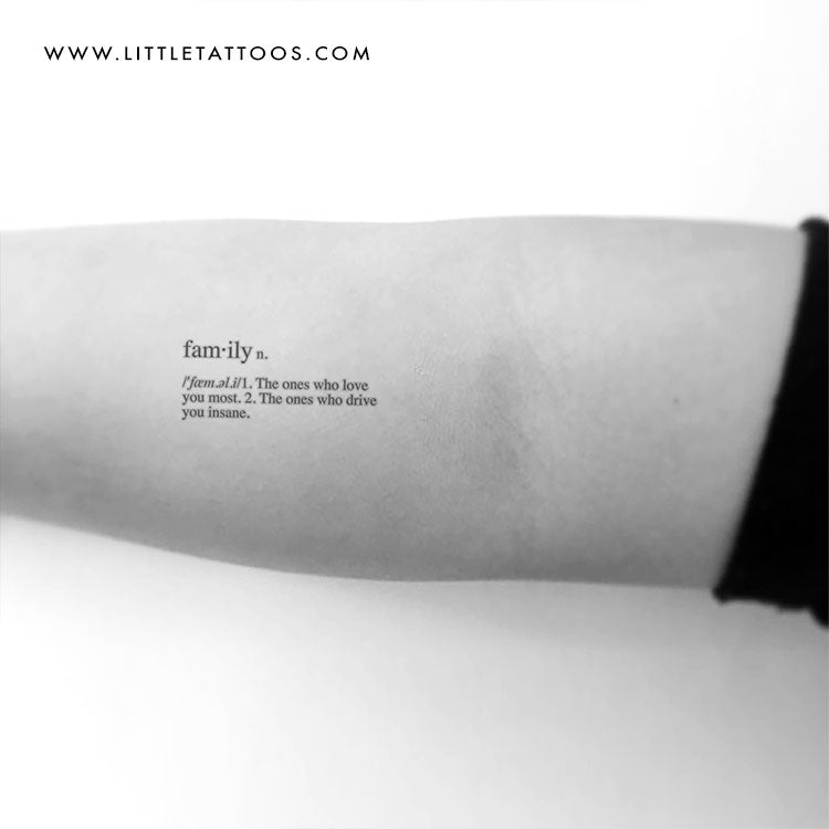 Family Description Temporary Tattoo - Set of 3