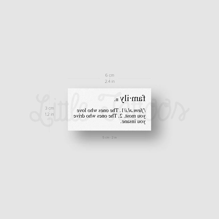 Family Description Temporary Tattoo - Set of 3