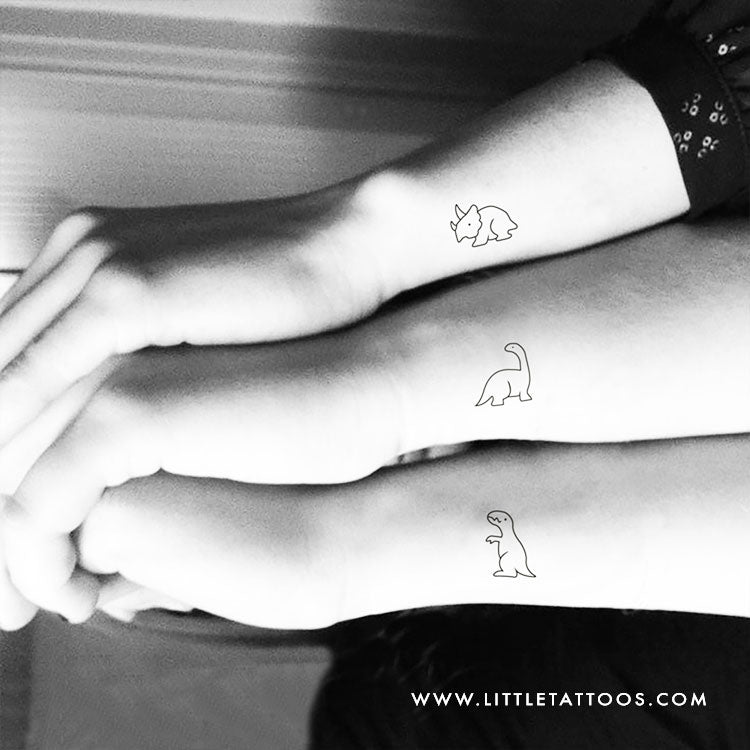 Matching Dinosaur Temporary Tattoos - Set of 3x3