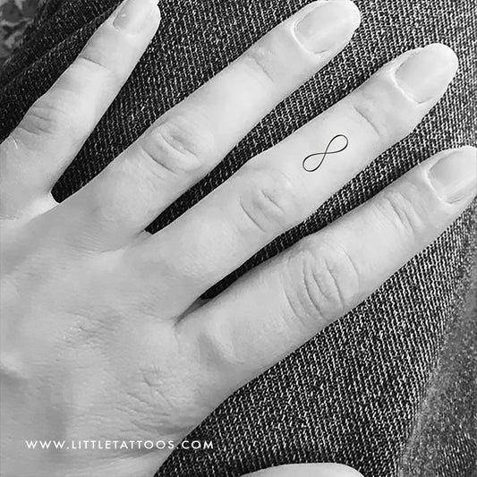 Tatuaje temporal del símbolo del infinito de línea fina (juego de 3)