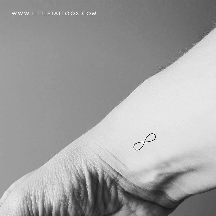 Tatuaje temporal del símbolo del infinito de línea fina (juego de 3)