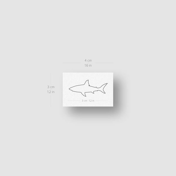 Fine Line Shark Temporary Tattoo - Set of 3