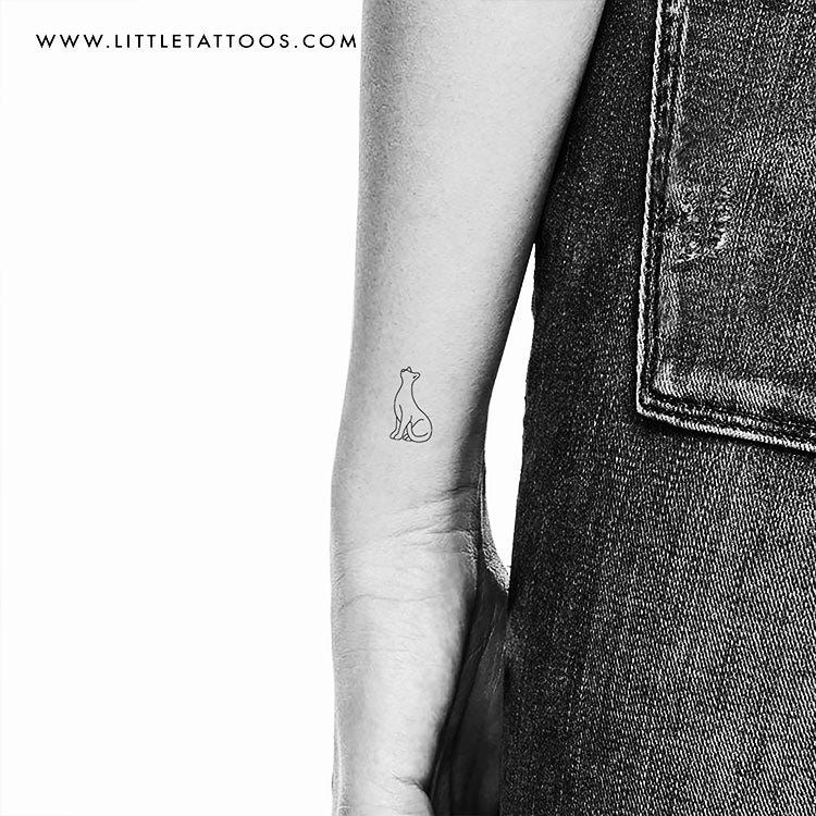 Standing Cat Temporary Tattoo - Set of 3