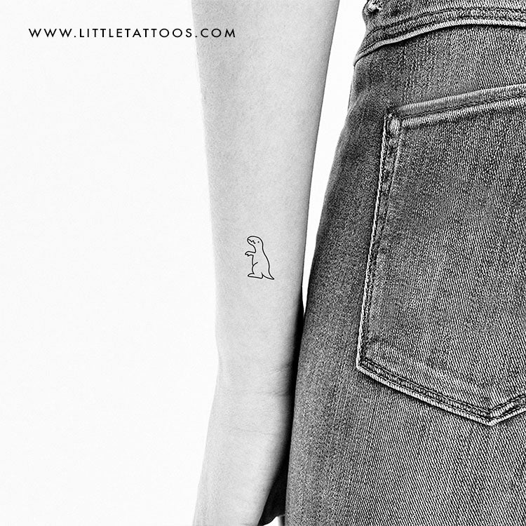 Minimalist T-Rex Dinosaur Temporary Tattoo - Set of 3