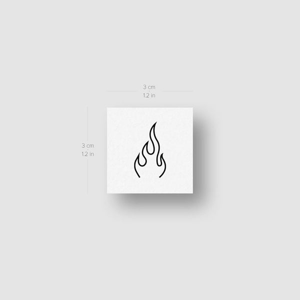 Minimalist Flame Temporary Tattoo - Set of 3