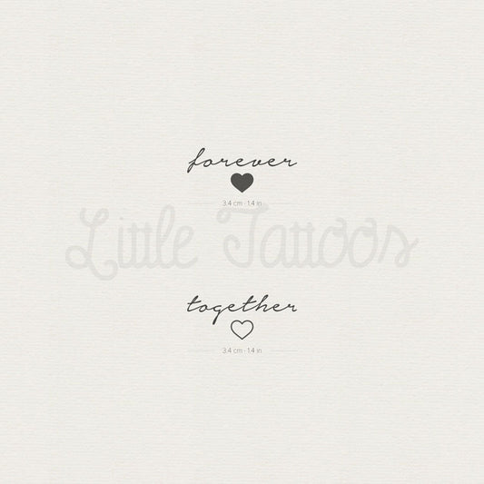 Matching Together Forever Temporary Tattoo - Set of 3+3