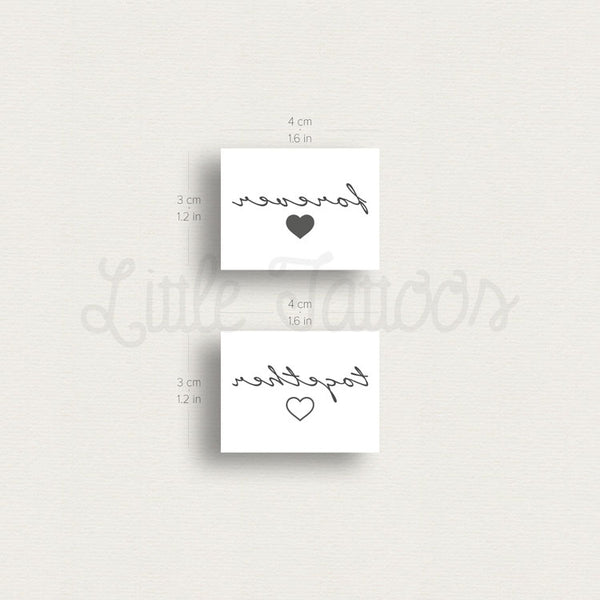 Matching Together Forever Temporary Tattoo - Set of 3+3