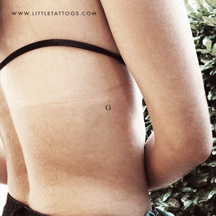 G Uppercase Serif Letter Temporary Tattoo (Set of 3)
