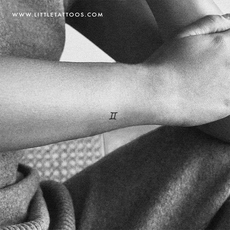 Gemini Zodiac Symbol Temporary Tattoo - Set of 3