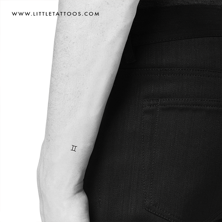 Gemini Zodiac Symbol Temporary Tattoo - Set of 3