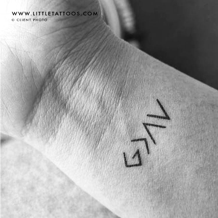 Little God is Greater Than My Highs and Lows Symbol Temporary Tattoo - Set of 3