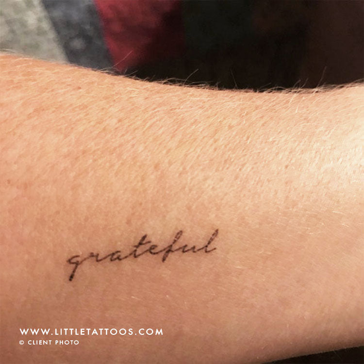 Tatuaje temporal "Agradecido" - Juego de 3