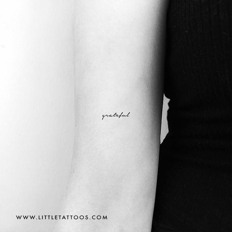 Tatuaje temporal "Agradecido" - Juego de 3