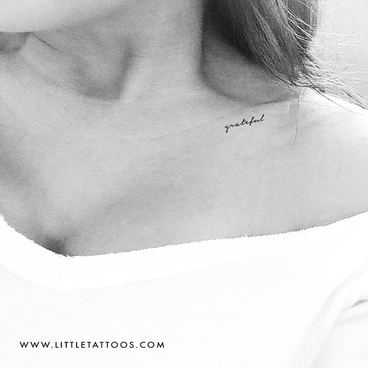 Tatuaje temporal "Agradecido" - Juego de 3