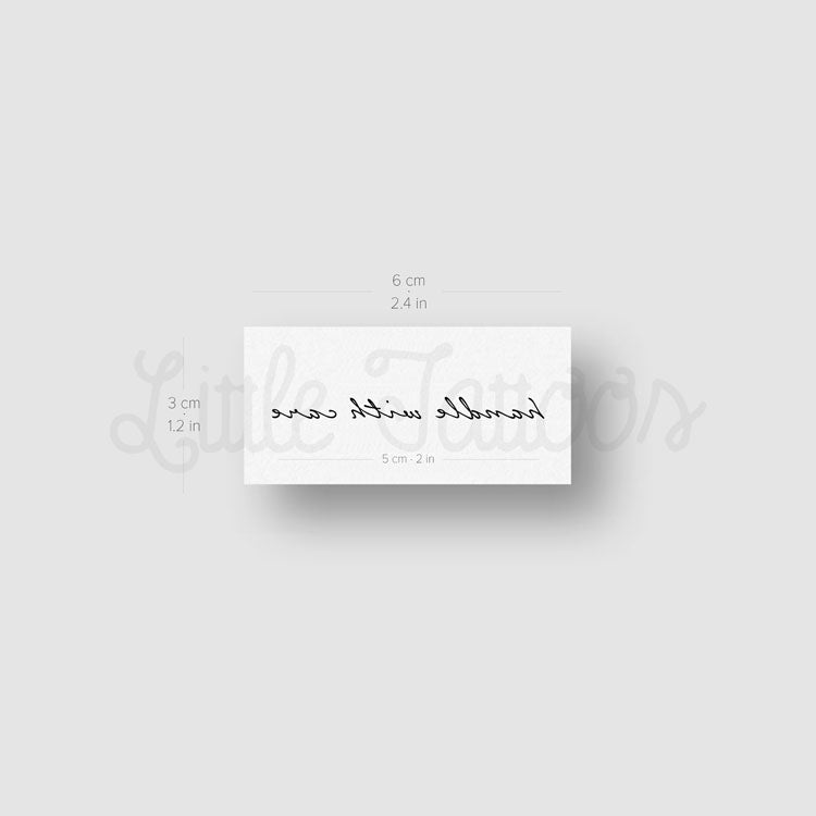 Handle With Care Temporary Tattoo - Set of 3