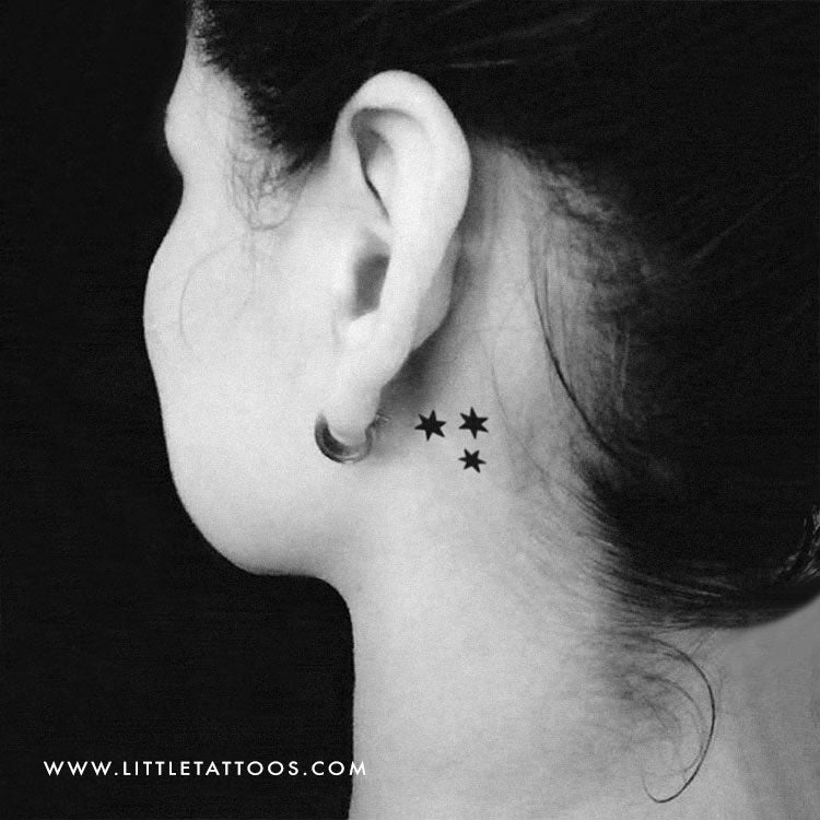Three Stars Temporary Tattoo - Set of 3