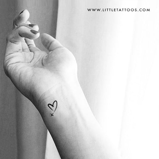 Tatuaje temporal de corazón en el cielo - Juego de 3