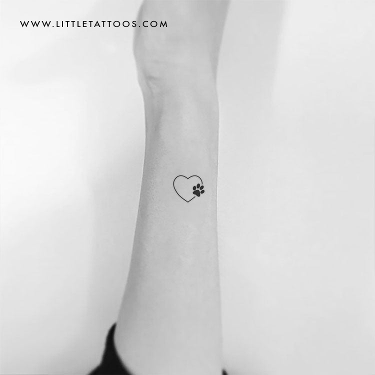Heart and Paw Temporary Tattoo - Set of 3