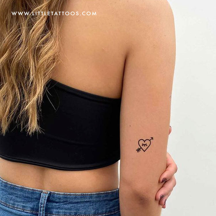Tatuaje temporal de corazón y flecha de 1991.ink (juego de 3)