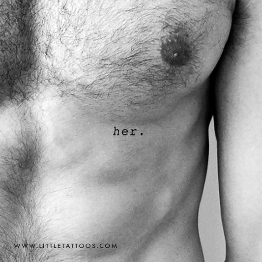 'her.' Temporary Tattoo - Set of 3