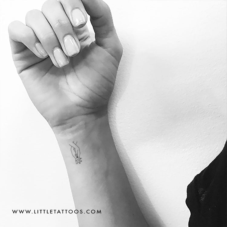 Holding Hands Temporary Tattoo - Set of 3