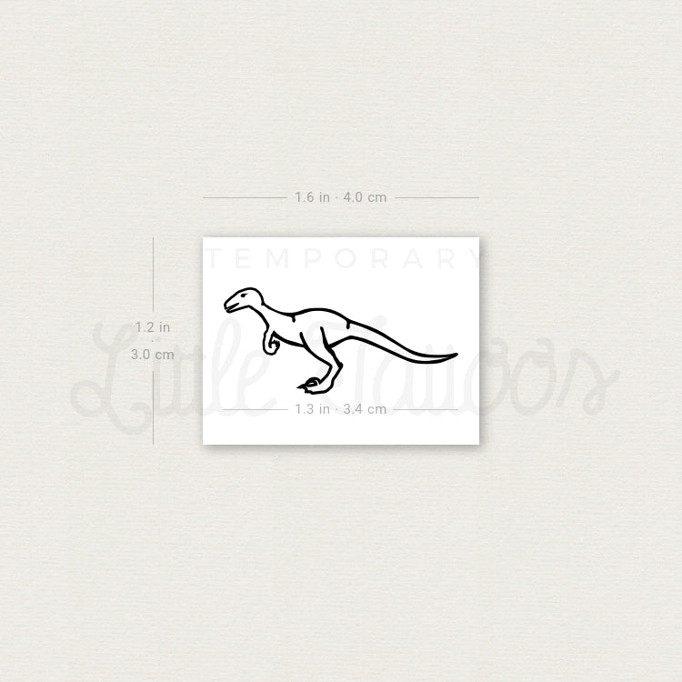 Tatuaje temporal de velociraptor - Juego de 3