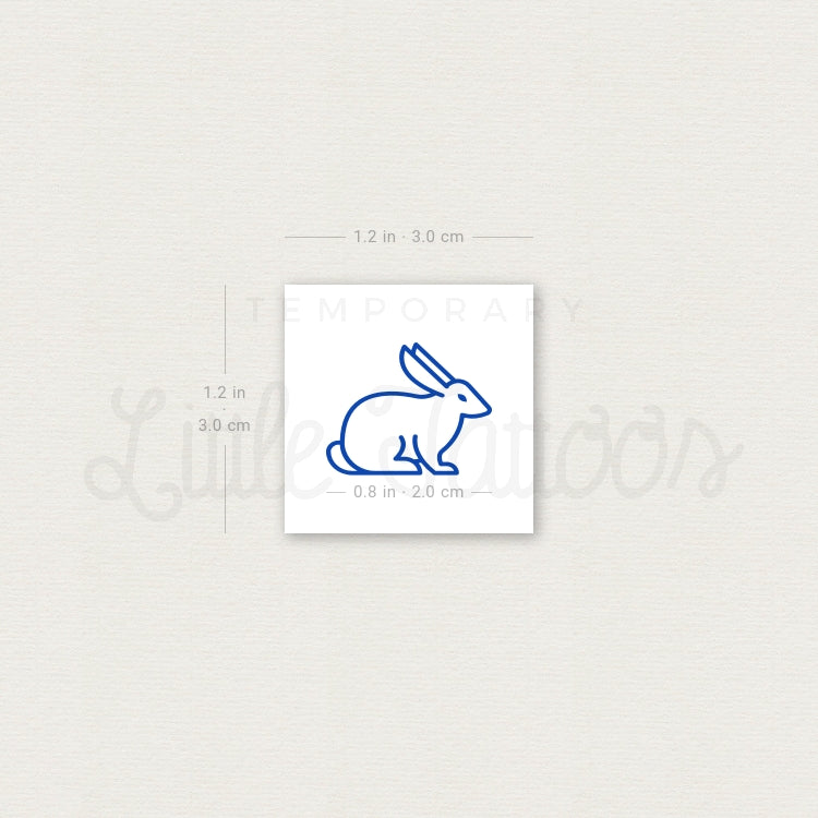 Water Rabbit Temporary Tattoo - Set of 3