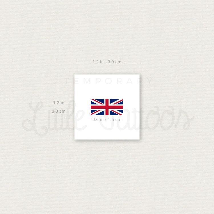 Small Union Jack Temporary Tattoo - Set of 3