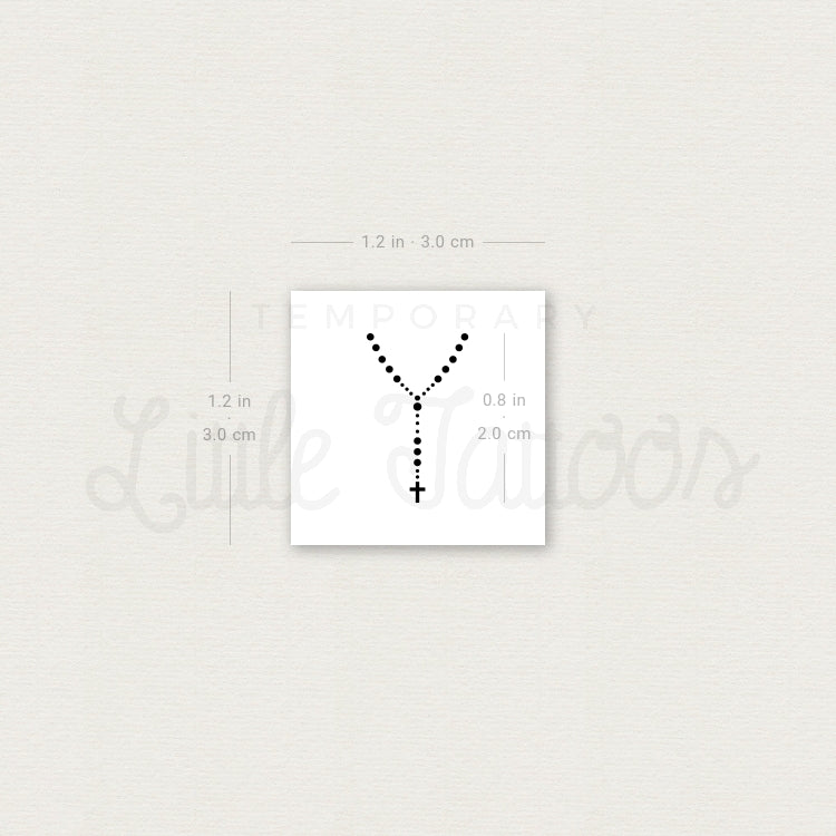 Finger Rosary Temporary Tattoo - Set of 3