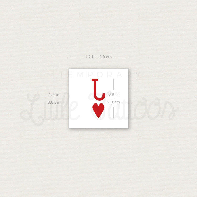 Jack Of Hearts Temporary Tattoo - Set of 3
