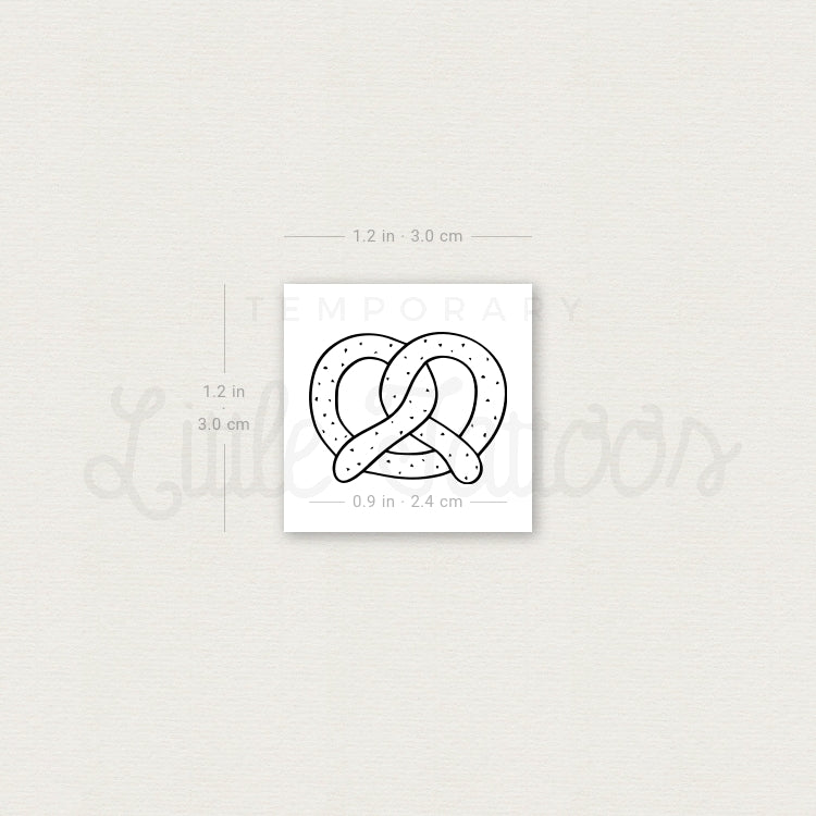 Tatuaje temporal de pretzel - Juego de 3