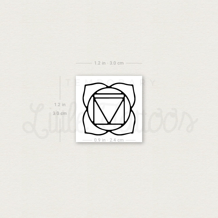 Muladhara Chakra Temporary Tattoo - Set of 3