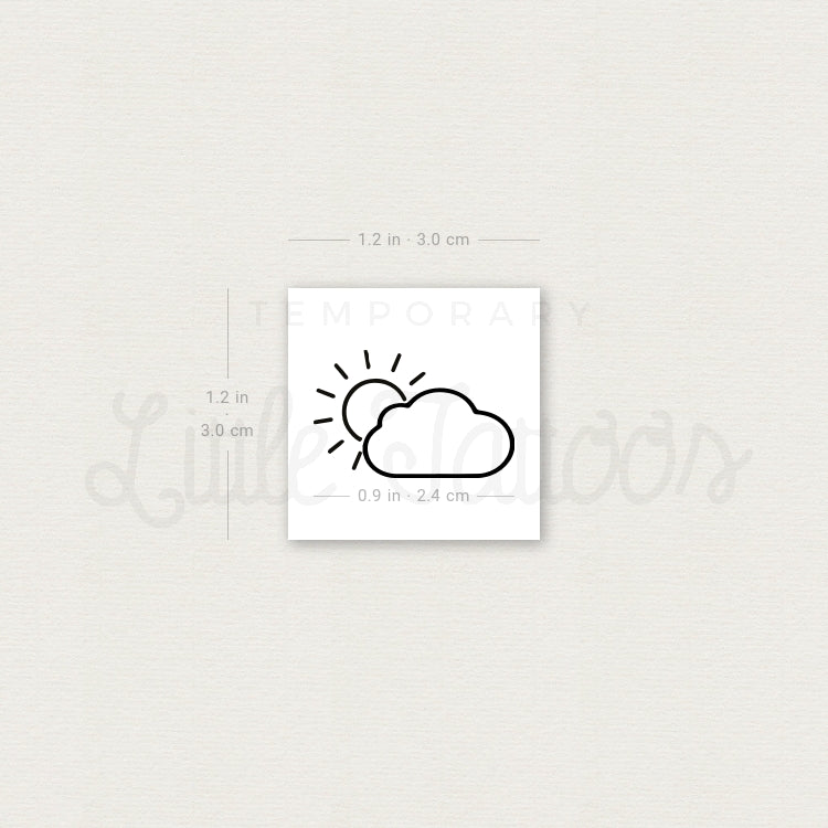 Cloudy Day Temporary Tattoo - Set of 3