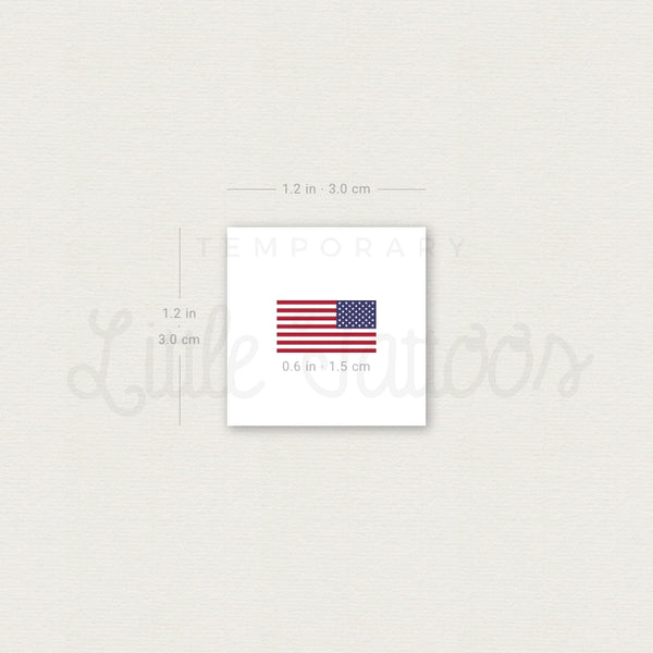 USA Flag Temporary Tattoo - Set of 3