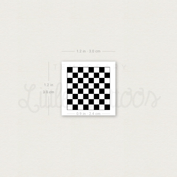 Chess Board Temporary Tattoo - Set of 3
