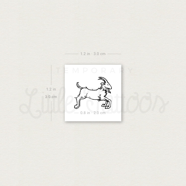 Goat Temporary Tattoo - Set of 3