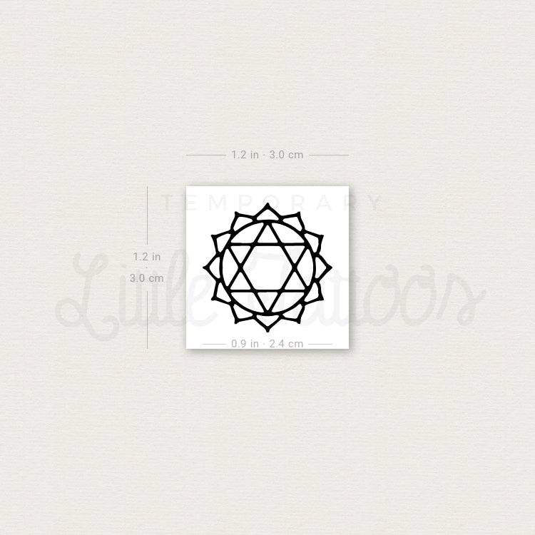 Anahata Chakra Temporary Tattoo - Set of 3