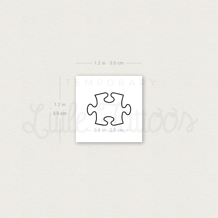 Puzzle Piece Temporary Tattoo - Set of 3