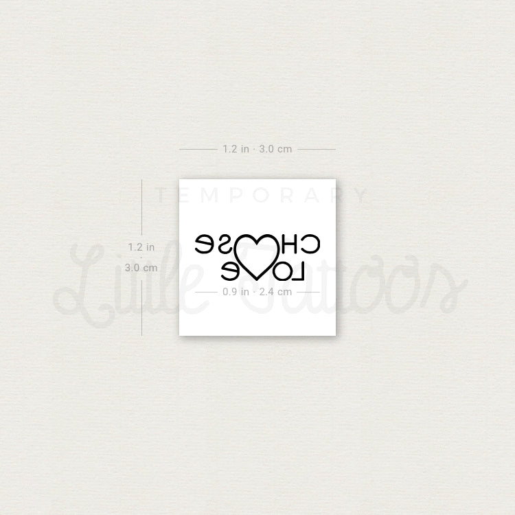 Little Choose Love Temporary Tattoo - Set of 3
