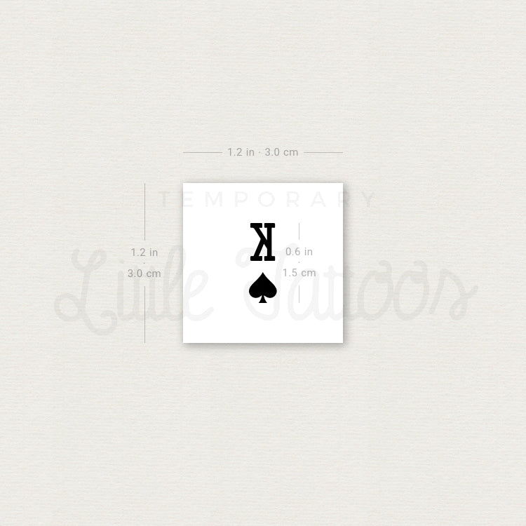 Small King Of Spades Temporary Tattoo - Set of 3