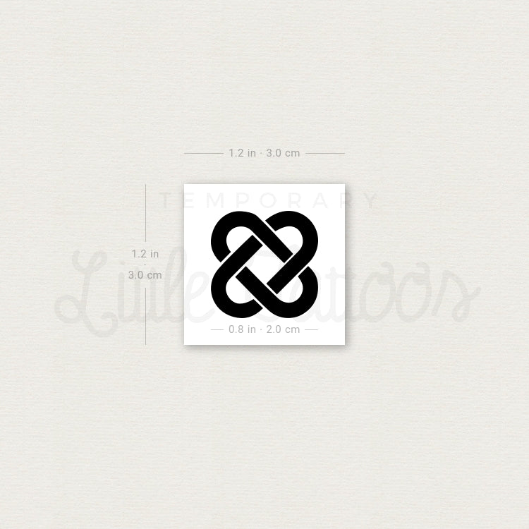Small Bold Celtic Love Knot Temporary Tattoo - Set of 3