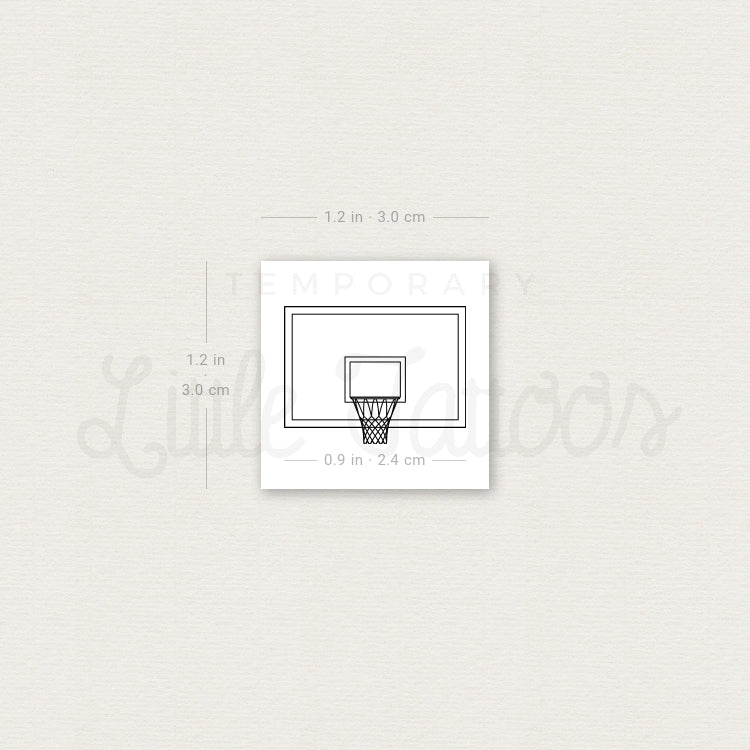 Basketball Backboard Temporary Tattoo - Set of 3