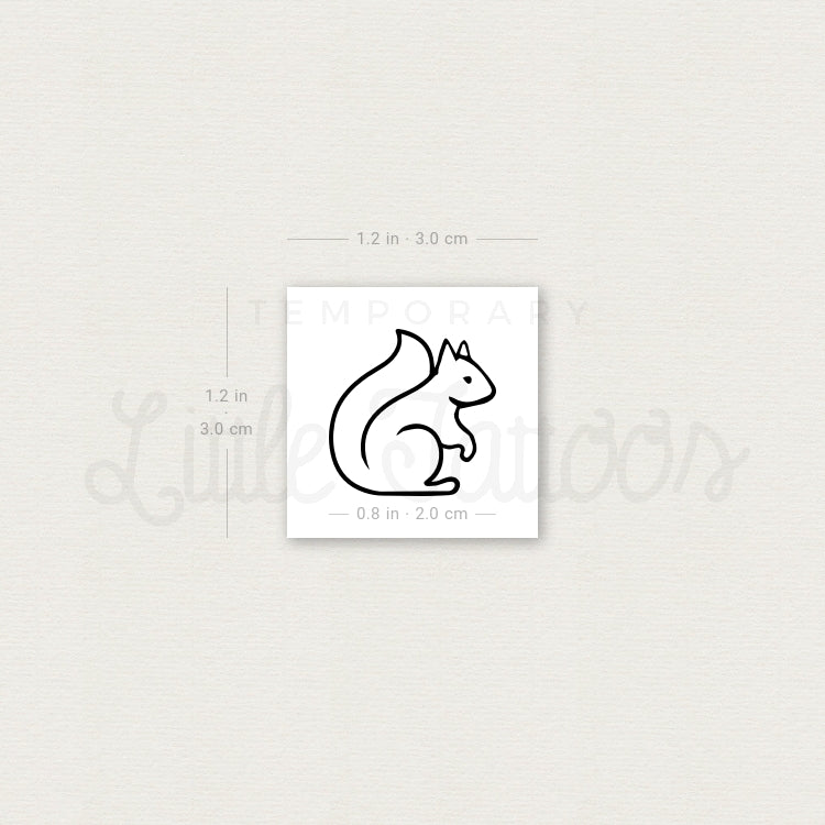 Squirrel Temporary Tattoo - Set of 3